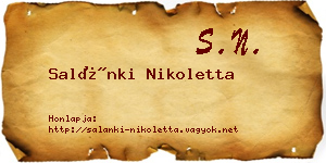 Salánki Nikoletta névjegykártya