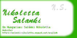 nikoletta salanki business card
